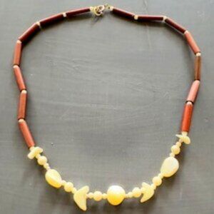 Shell and bamboo necklace